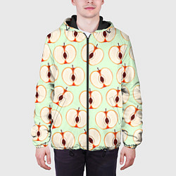 Куртка с капюшоном мужская Молодильные яблочки, цвет: 3D-черный — фото 2