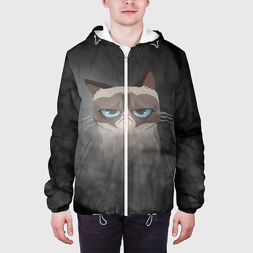 Мужская куртка Grumpy Cat / 3D-Белый – фото 3