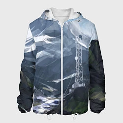 Куртка с капюшоном мужская Горы Алтая, цвет: 3D-белый