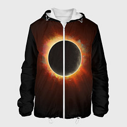 Куртка с капюшоном мужская Солнечное затмение, цвет: 3D-белый