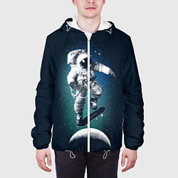 Куртка с капюшоном мужская Космический скейтбординг цвета 3D-белый — фото 2