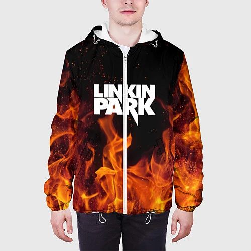 Мужская куртка Linkin Park: Hell Flame / 3D-Белый – фото 3