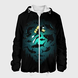 Куртка с капюшоном мужская Подводный мир, цвет: 3D-белый