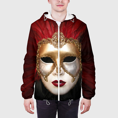 Мужская куртка Венецианская маска / 3D-Белый – фото 3