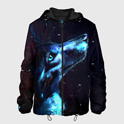 Куртка с капюшоном мужская Лунный волк, цвет: 3D-черный