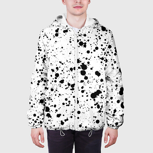 Мужская куртка Чёрные брызги / 3D-Белый – фото 3