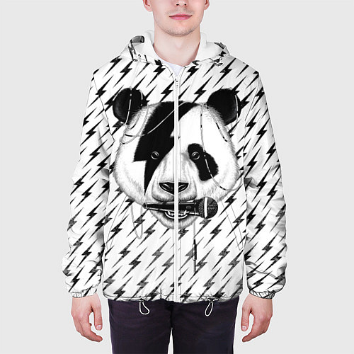 Мужская куртка Панда вокалист / 3D-Белый – фото 3