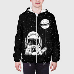 Куртка с капюшоном мужская Астронавт с шариком, цвет: 3D-белый — фото 2