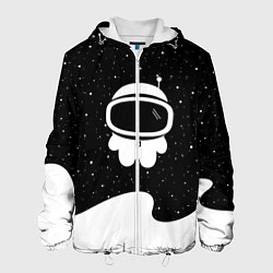 Куртка с капюшоном мужская Маленький космонавт, цвет: 3D-белый