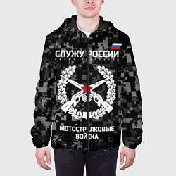 Куртка с капюшоном мужская Служу России: мотострелковые войска, цвет: 3D-черный — фото 2