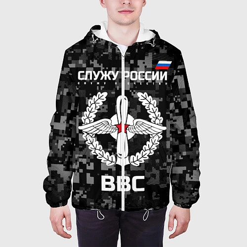 Мужская куртка ВВС: Служу России / 3D-Белый – фото 3