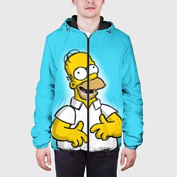 Куртка с капюшоном мужская Аппетит Гомера, цвет: 3D-черный — фото 2