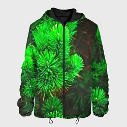 Куртка с капюшоном мужская Зелёная ель, цвет: 3D-черный