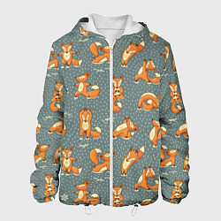 Куртка с капюшоном мужская Foxes Yoga, цвет: 3D-белый