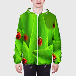 Куртка с капюшоном мужская Милые насекомые, цвет: 3D-белый — фото 2