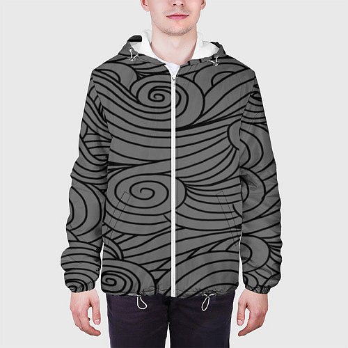 Мужская куртка Gray pattern / 3D-Белый – фото 3