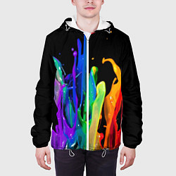 Куртка с капюшоном мужская Всплеск красок, цвет: 3D-белый — фото 2