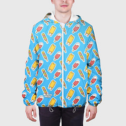 Куртка с капюшоном мужская Сладкие мороженки, цвет: 3D-белый — фото 2