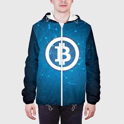 Мужская куртка Bitcoin Blue / 3D-Белый – фото 3