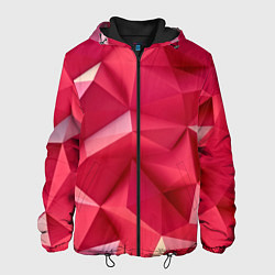 Куртка с капюшоном мужская Розовые грани, цвет: 3D-черный