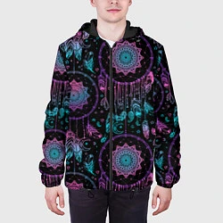 Куртка с капюшоном мужская Ловцы снов, цвет: 3D-черный — фото 2
