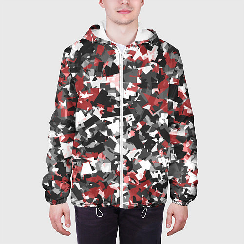 Мужская куртка Камуфляж: серый/красный / 3D-Белый – фото 3