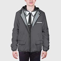 Куртка с капюшоном мужская Костюм, цвет: 3D-черный — фото 2