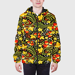 Куртка с капюшоном мужская Khokhloma pattern, цвет: 3D-черный — фото 2