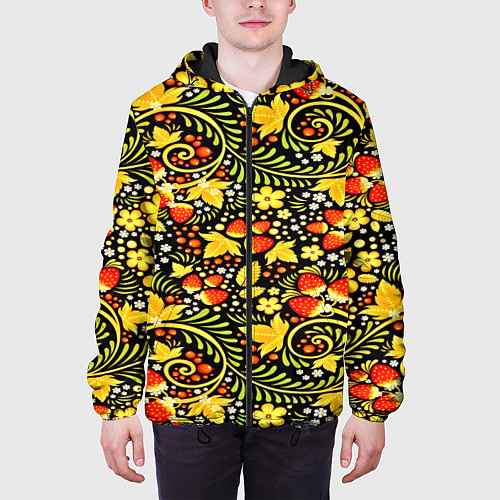 Мужская куртка Khokhloma pattern / 3D-Черный – фото 3