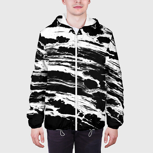 Мужская куртка Gray color abstract / 3D-Белый – фото 3