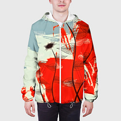 Куртка с капюшоном мужская Осенний pattern, цвет: 3D-белый — фото 2