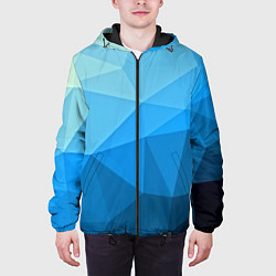 Куртка с капюшоном мужская Geometric blue, цвет: 3D-черный — фото 2