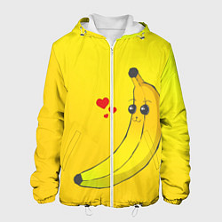 Куртка с капюшоном мужская Just Banana (Yellow), цвет: 3D-белый