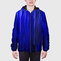 Куртка с капюшоном мужская Синее пламя, цвет: 3D-черный — фото 2