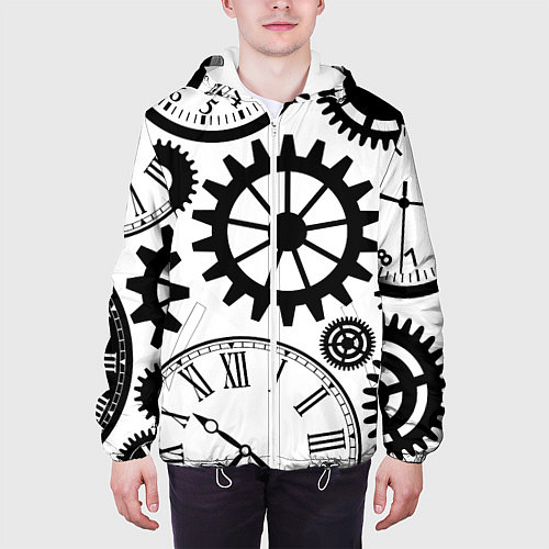 Мужская куртка Часы и шестеренки / 3D-Белый – фото 3