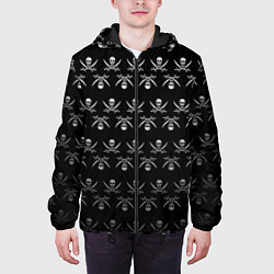 Куртка с капюшоном мужская Пиратский pattern, цвет: 3D-черный — фото 2