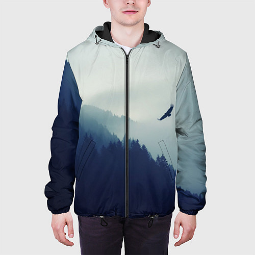 Мужская куртка Орел над Лесом / 3D-Черный – фото 3