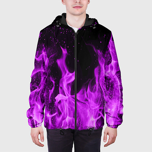 Мужская куртка Фиолетовый огонь / 3D-Черный – фото 3