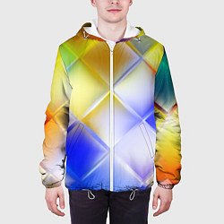 Куртка с капюшоном мужская Colorful squares, цвет: 3D-белый — фото 2