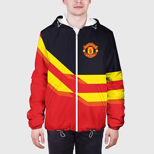 Мужская куртка Man United FC: Red style / 3D-Белый – фото 3