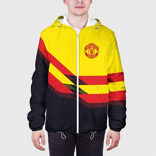 Мужская куртка Man United FC: Yellow style / 3D-Белый – фото 3