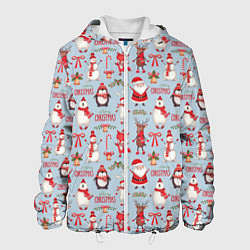 Куртка с капюшоном мужская Рождественская Милота, цвет: 3D-белый