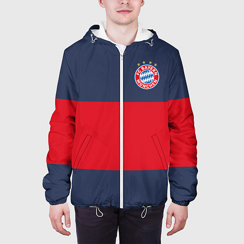 Мужская куртка Bayern Munchen - Red-Blue FCB 2022 NEW / 3D-Белый – фото 3