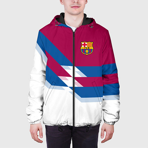 Мужская куртка Barcelona FC: White style / 3D-Черный – фото 3
