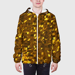 Куртка с капюшоном мужская Золотые кубики, цвет: 3D-белый — фото 2