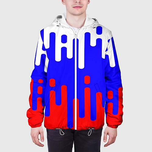 Мужская куртка Русский триколор / 3D-Белый – фото 3