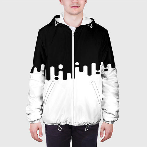 Мужская куртка Чёрно-белый узор / 3D-Белый – фото 3