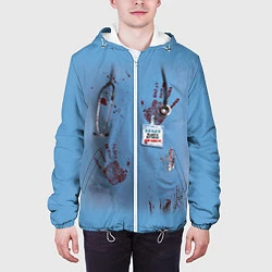 Куртка с капюшоном мужская Костюм врача кровь, цвет: 3D-белый — фото 2