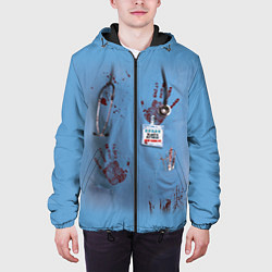 Куртка с капюшоном мужская Костюм врача кровь, цвет: 3D-черный — фото 2
