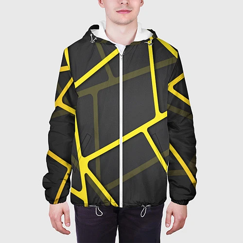 Мужская куртка Желтая сетка / 3D-Белый – фото 3